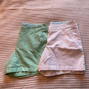 Crown & Ivy Mint Green & White Caroline Shorts.